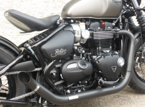 Mass Moto Hot Rod long version Auspuff Schalldämpfer Komplettanlage Triumph Bobber